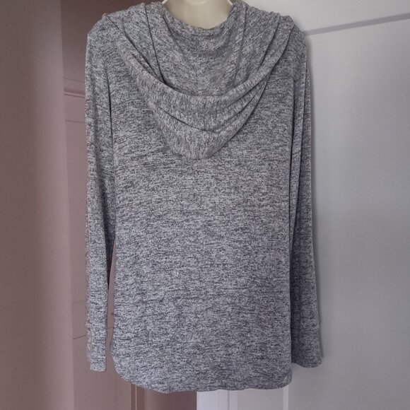 Free Loader Heather Gray Long Sleeve Full Zip Hoodie Sweatshirt - MEDIUM - Picture 4 of 8